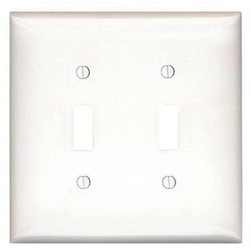 Leviton 2-Gang Toggle Wall Plate White