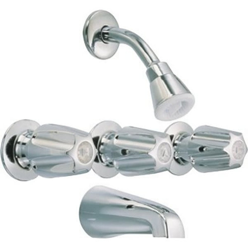 Maintenance Warehouse 3-Handle 1-Spray Tub And Shower Faucet In Chrome