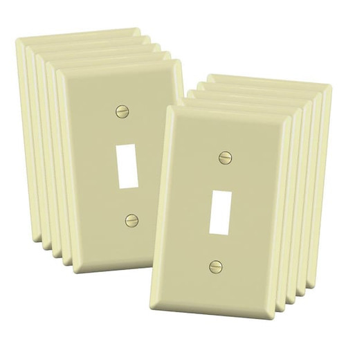 Maintenance Warehouse Single Toggle Switch Wall Plate - Ivory Package Of 10