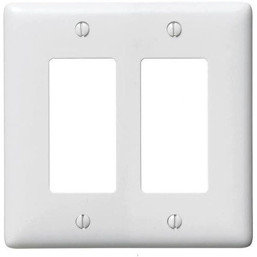 Hubbell, Wiring 2-Gang Decorator Wall Plate, White