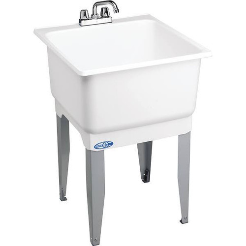 Mustee Utilatub 23 In X 23-1/2 In X 33 In Thermoplastic Floor-Mount Laundry Tub