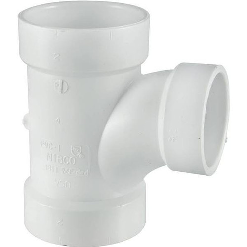 Nibco 3"x 3"x 2"pvc Dwv All Hub Sanitary Tee Fitting