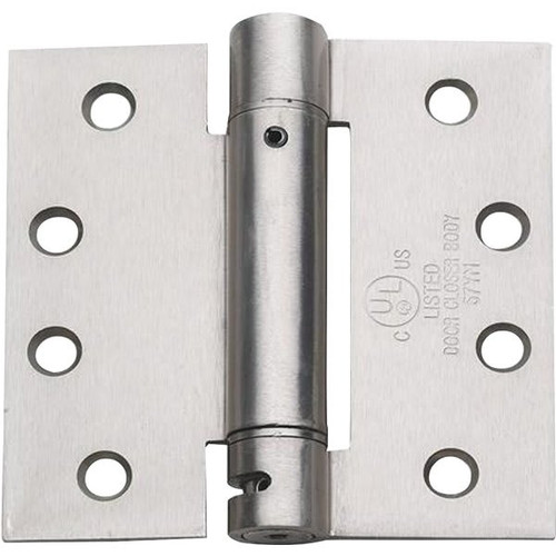 Private Brand Unbranded 4 In. X 4 In. Satin Nickel Square Corner Spring Hinge