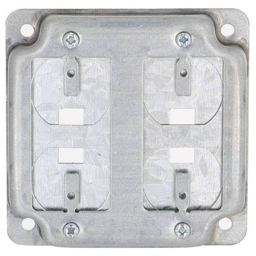 Raco 4"steel 2-Gang Universal Exposed Work Square Cover W/ 6-"1 Plates