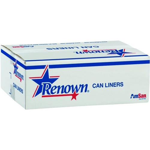 Renown Can Liner, 56 Gal., 16 Mic, High-Density, Natural, 43" X 48", Case Of 200