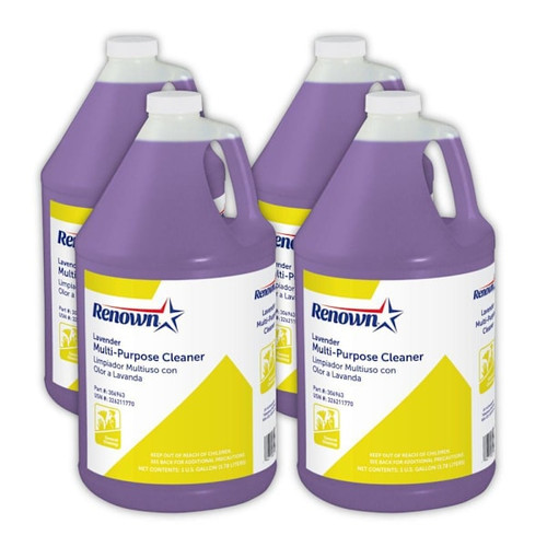 Renown Lavender Scented Concentrated Multi-Purpose Cleaner, 1 Gal, Case Of 4