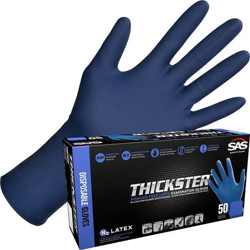 Sas Safety Thickster Medium 12" 14mil Latex Disposable Gloves Package Of 50