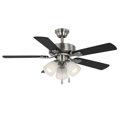 Seasons Quick Install 42" Brushed Nickel Indoor LED Ceiling Fan 5-Blade