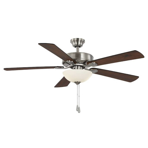 Seasons Quick Install 52" Brushed Nickel Indoor LED Ceiling Fan 5-Blade