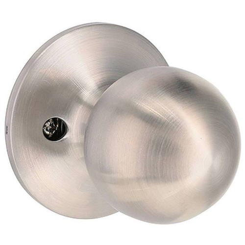 Shield Security Ball Dummy Door Knob In Satin Chrome
