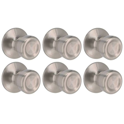 Shield Security Tulip Keyless Passage Door Knob In Satin Nickel Package Of 6