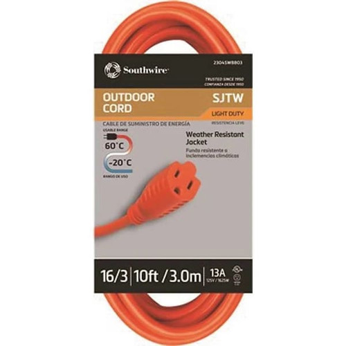 Southwire Ext Cord Sjtw Org 16/3 10ft