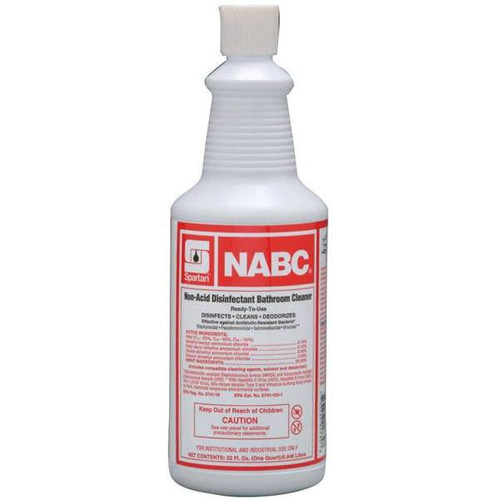 Spartan Nabc Restroom Disinfectant, 1 Quart, Floral Scent, Case Of 12