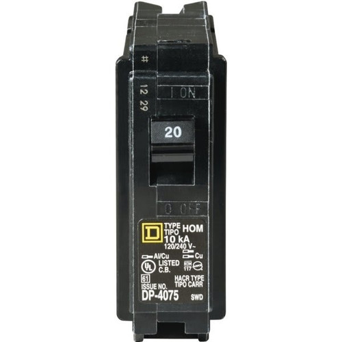 Square D Homeline 20 Amp Single-Pole Circuit Breaker
