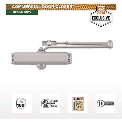Universal Hardware Door Closer Commer Med Alum