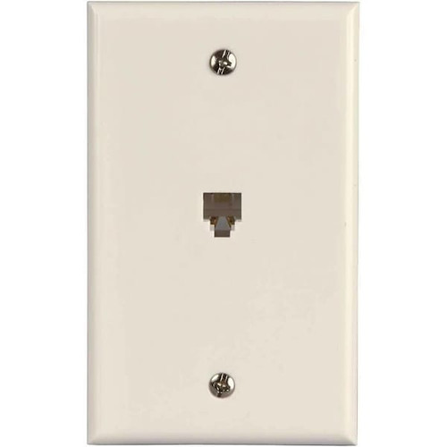 Westek 1-Gang 6-Position 4-Conductor Phone Jack With Wall Plate, Package Of 10