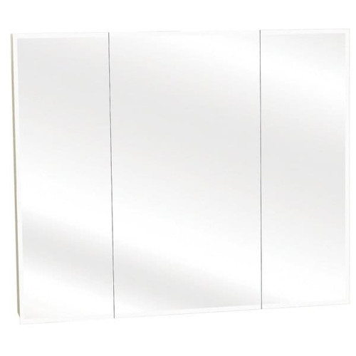 Zenna Home 36 W X 30 In H Surface-Mount Tri-View Bevel Mirror Medicine Cabinet 404504