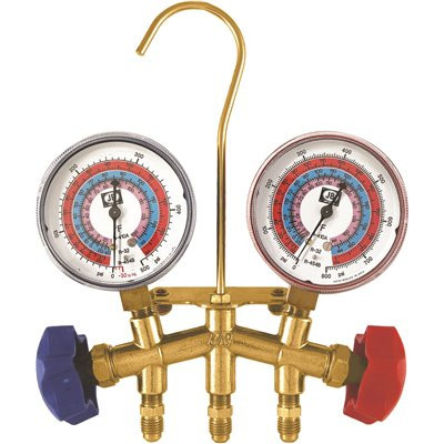 Jb Industries M2 Standard  2-Valve Classic Brass Manifold With A2l Gauges