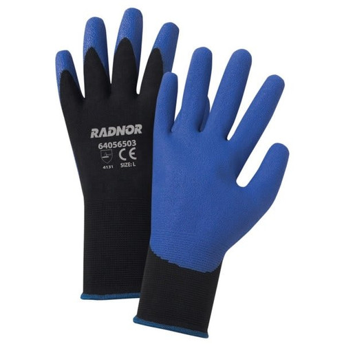 Radnor Xl Black Pvc Palm Coated Glove With 15 Gauge Nylon Knit Liner, 4 Pair