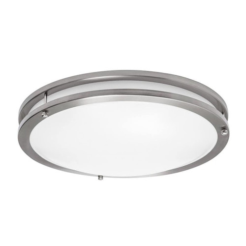 Seasons Carlisle 14-Inch Round 13w–27w Dimmable Integrated LED Flush Mount Light With 3 CCT Selectable In Brushed Nickel
