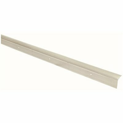Frost King 1-1/8 in. x 1-1/8 in. x 3 ft.  Tile Edging Strip Fluted Silver Stair Edging
