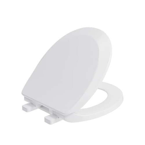 Seasons Round Plastic Closed Front Slow Close Quick Release Toilet Seat, White, Case Of 6