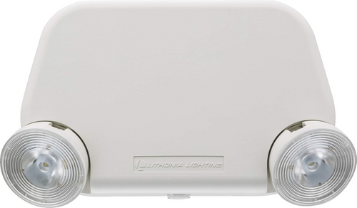 Lithonia Lighting Basics Low Profile Emergency Light, LED Emergency Lights for Business, Ceiling or Wall mount, White Thermoplastic, 120/277V Dual Voltage (EU2L M12)