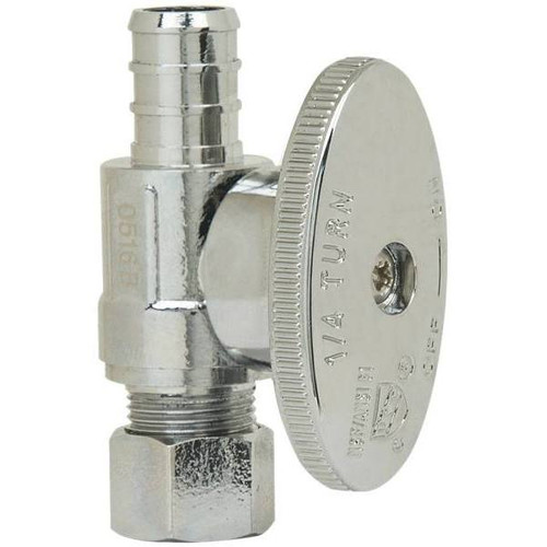 Plumbshop 1/2" Crimp Barb X 3/8"O.d. Compr Straight Stop - 0.5"X 0.375"X 0.25