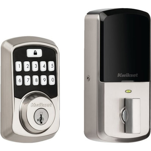 Kwikset Aura Satin Nickel Smart Electronic Deadbolt With Bluetooth And Smartkey Security