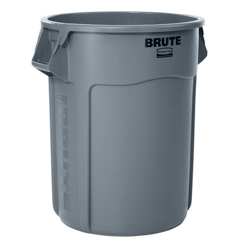 Rubbermaid Commercial BRUTE 55 Gal. Round Trash Can, Vented, Gray
