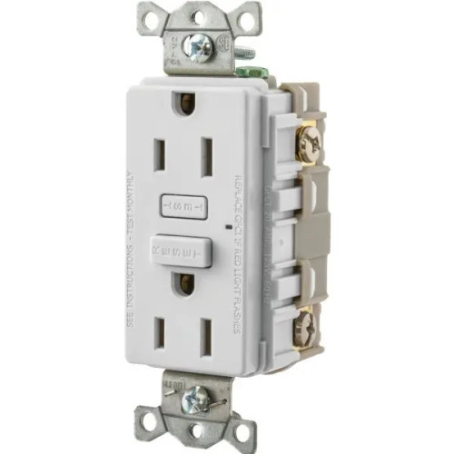 Hubbell 15 Amp 125 Volt Commercial Self-Test Gfci Receptacle White