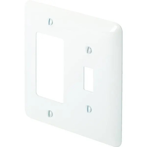 Titan3 2-Gang Standard Metal Toggle/Rocker Princess Wall Plate (10-Pack) (White)