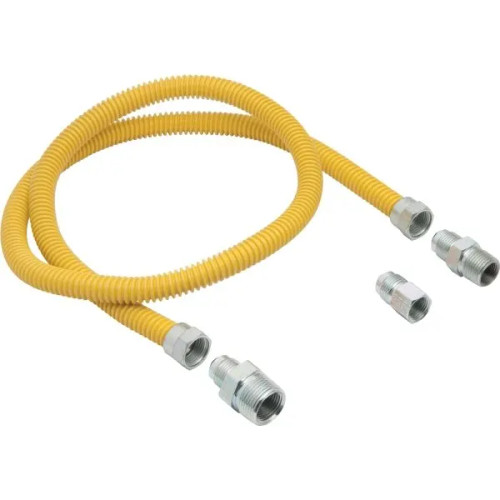 Dormont Yellow Coated Ss Gas Dryer Connector Kit 1/2" Od, 3/8" Id, 48" Length