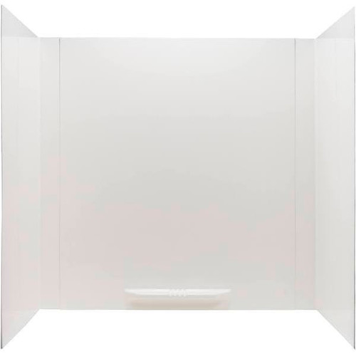 Durawall 30 in. x 60 in. x 58 in. 3-Piece Easy Up Adhesive Alcove Bath Tub Surround in White