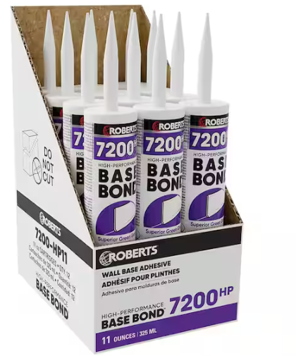 0.34 qt. 24 Hour Dry Time Vinyl Rubber and Carpet Wall Base Floor Adhesive in Light Tan 11 oz (12-Pack)