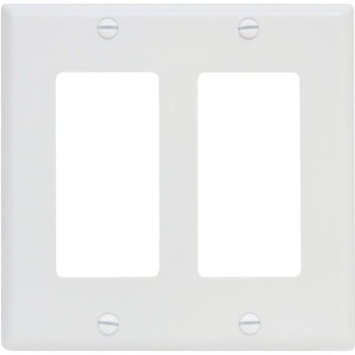Leviton White 2-Gang Decorator/Rocker Wall Plate