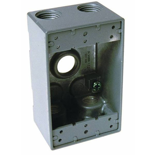 Bell N3r Electrical Box, 1-Gang, Weatherproof, 5 Outlets, 0.75", Aluminum