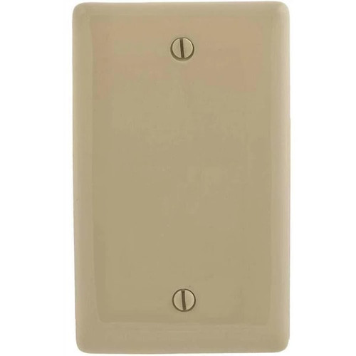 Hubbell 1-Gang Ivory Box Mount Blank Wall Plate