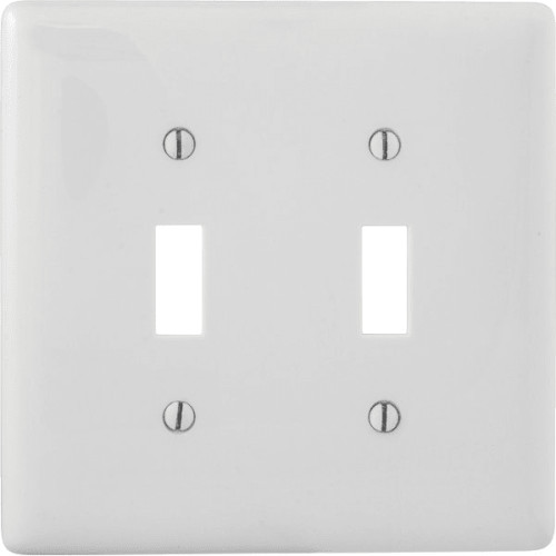 Hubbell 2-Gang Wall Plates (4-Pack) (White)