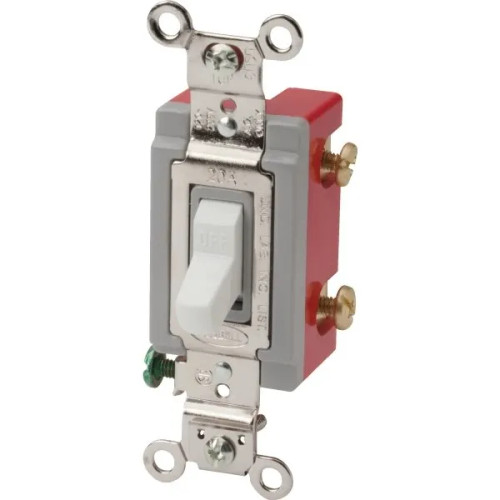 Hubbell-Pro 20 Amp 120/277 Vac Heavy-Duty Industrial Toggle Switch (White)