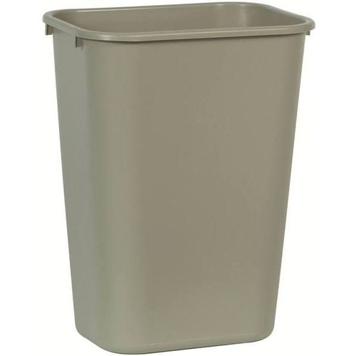 Rubbermaid Commercial Rectangular Trash Can, 10.25 Gal, Beige