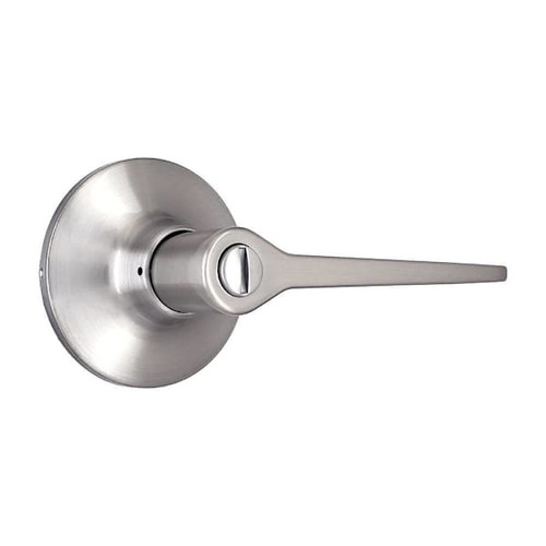 Shield Security Flat Straight Turn Button Privacy Door Lever In Satin Nickel
