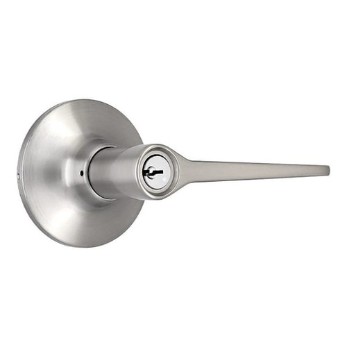 Shield Security Flat Straight Kw1 Keyed Entry Door Lever In Satin Nickel