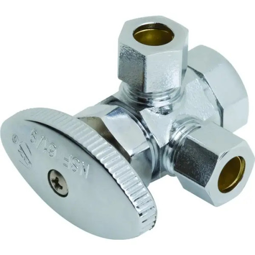 Maintenance Warehouse Multi-Turn Dual Angle Stop Valve 1/2 In. FIP X 3/8 X 3/8 In. Comp