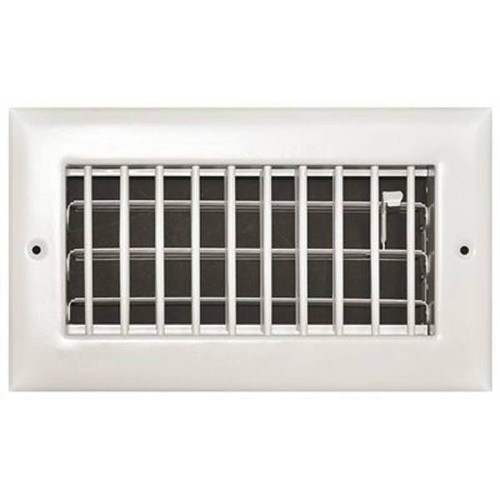 Truaire 8 In X 4 In 1-Way Steel Adjustable Wall/Ceiling Register In White