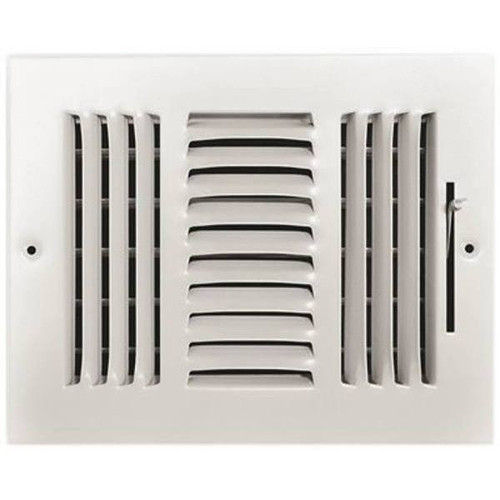 Truaire 8 In X 6 In 3-Way Steel Wall/Ceiling Register