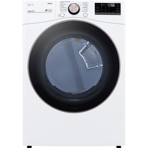 Lg 7.4-Cu. Ft. Front Load Electric Dryer With Built-In Intelligence, White