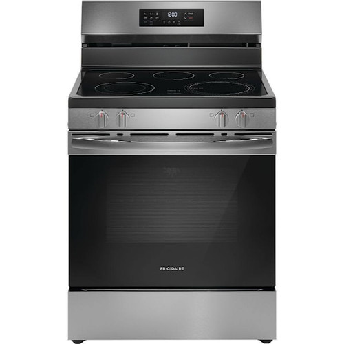 Frigidaire ENERGY STAR 30" 5.3 cu. ft. 5-Burner Element Freestanding Electric Range With Air Fry, Stainless Steel