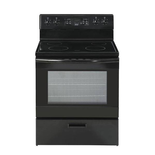 Seasons 30 In. W 5.2 cu. ft. Smooth Top Electric Freestanding Range, Steam Cleaning, Black