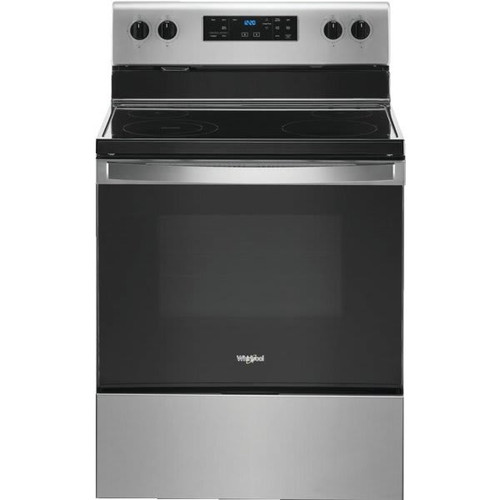 Whirlpool 30 In. 5.3 Cu. Ft. Smooth Electric Freestanding Range With Frozen Bake Tech, Self Clean, Stainless